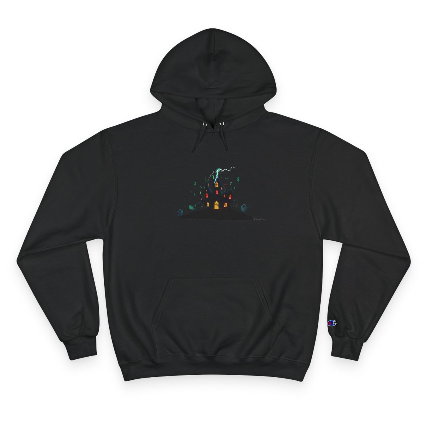 Haunted Chart – Ghosts of the Market Champion Hoodie, Cozy Sweatshirt, Perfect for Fall, Halloween, Bonfire Nights, Unique Gift for Nature Lovers - Candleholm