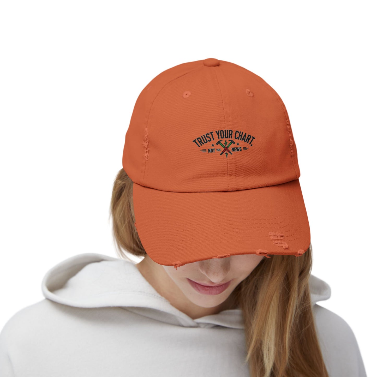 Trust Your Chart, Not the News” – Embroidered Minimalist Trading Dad Hat - Candleholm