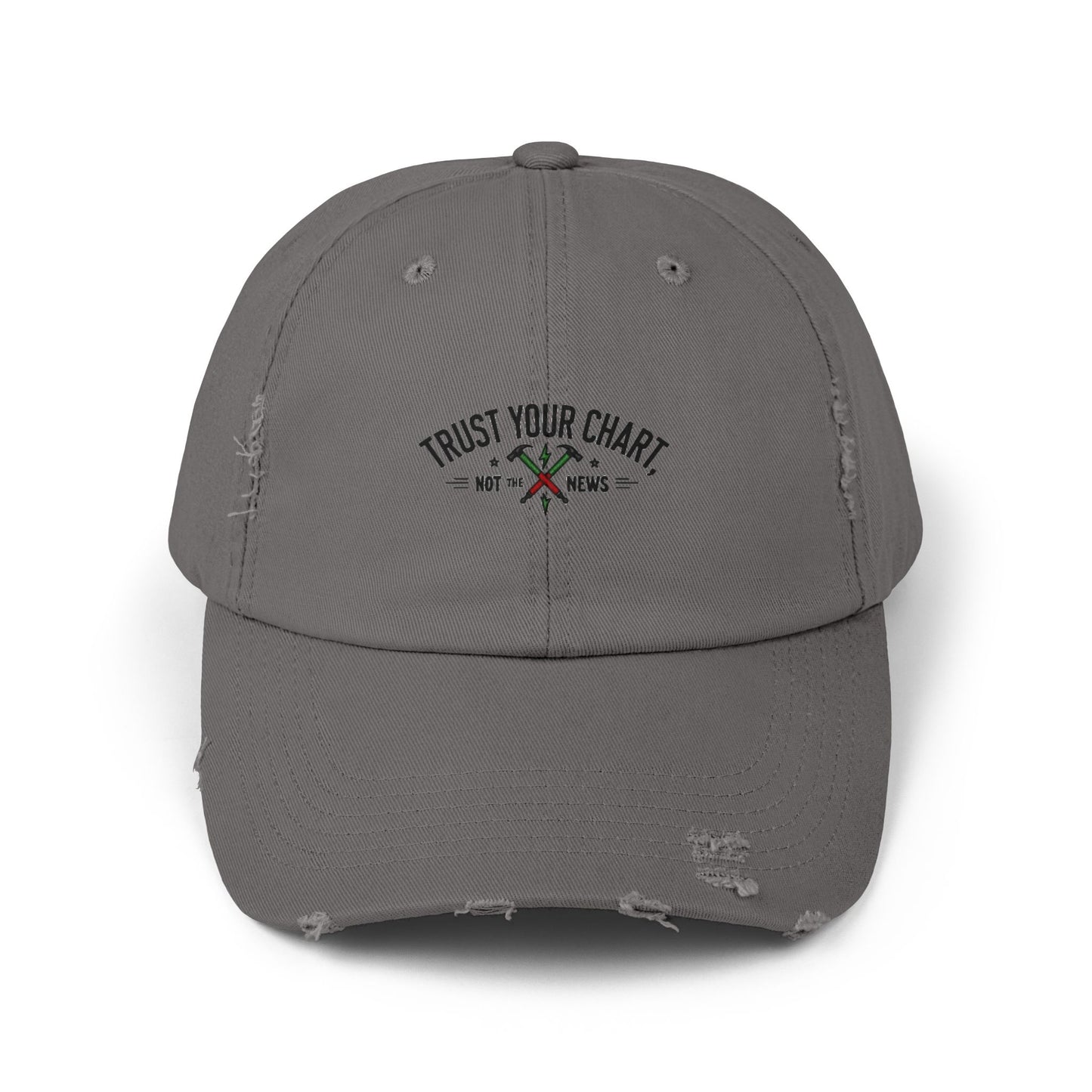 Trust Your Chart, Not the News” – Embroidered Minimalist Trading Dad Hat - Candleholm