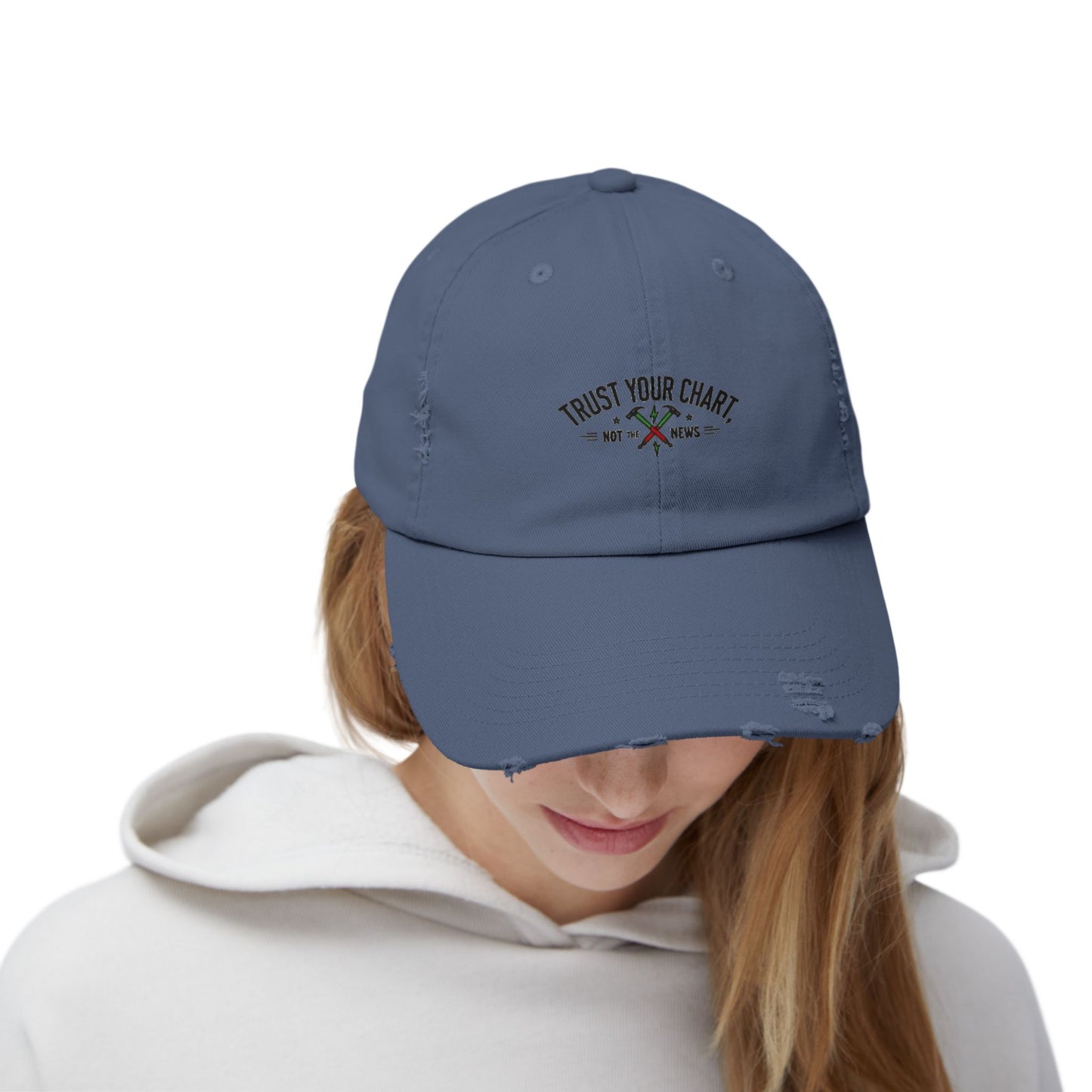 Trust Your Chart, Not the News” – Embroidered Minimalist Trading Dad Hat - Candleholm