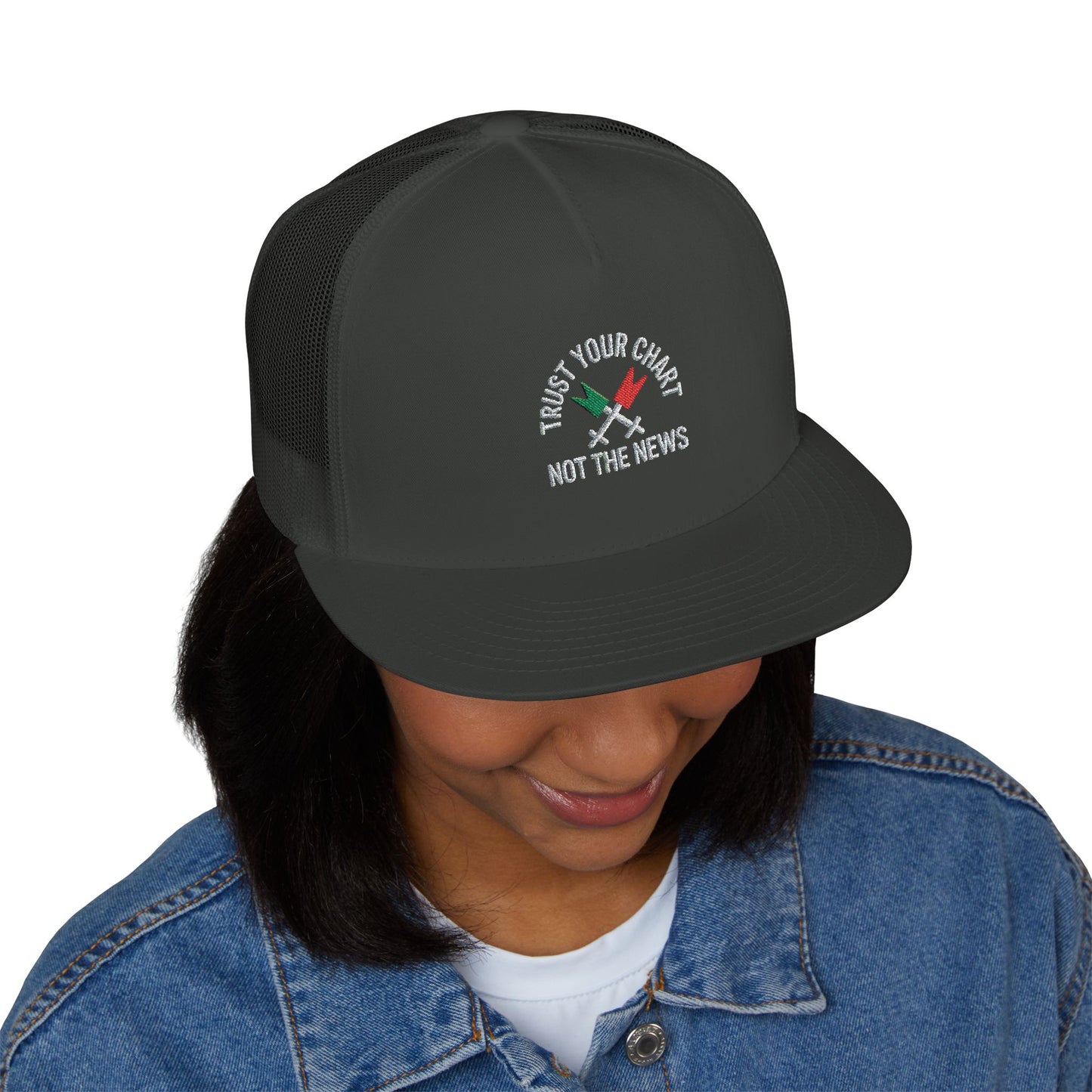 Trust Your Chart, Not the News” – Embroidered Minimalist Trading Dad - Candleholm