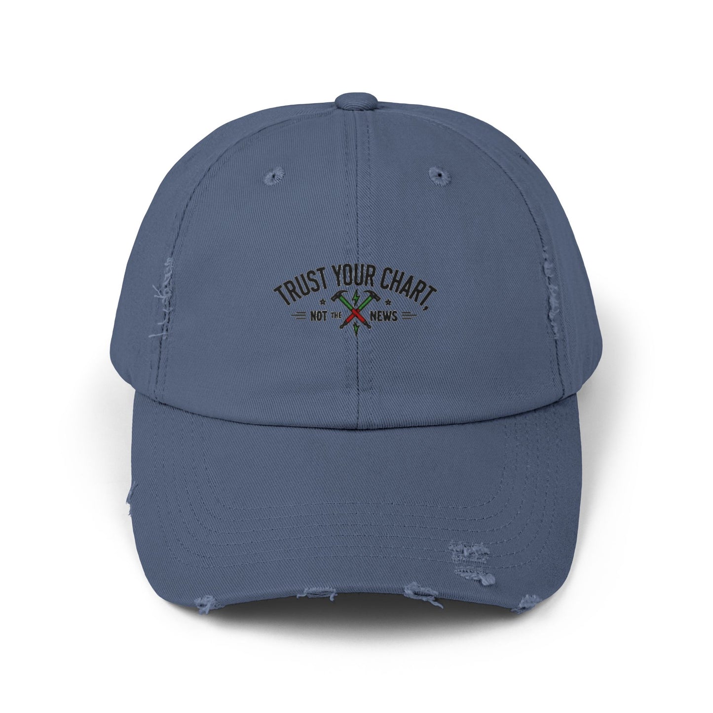 Trust Your Chart, Not the News” – Embroidered Minimalist Trading Dad Hat - Candleholm