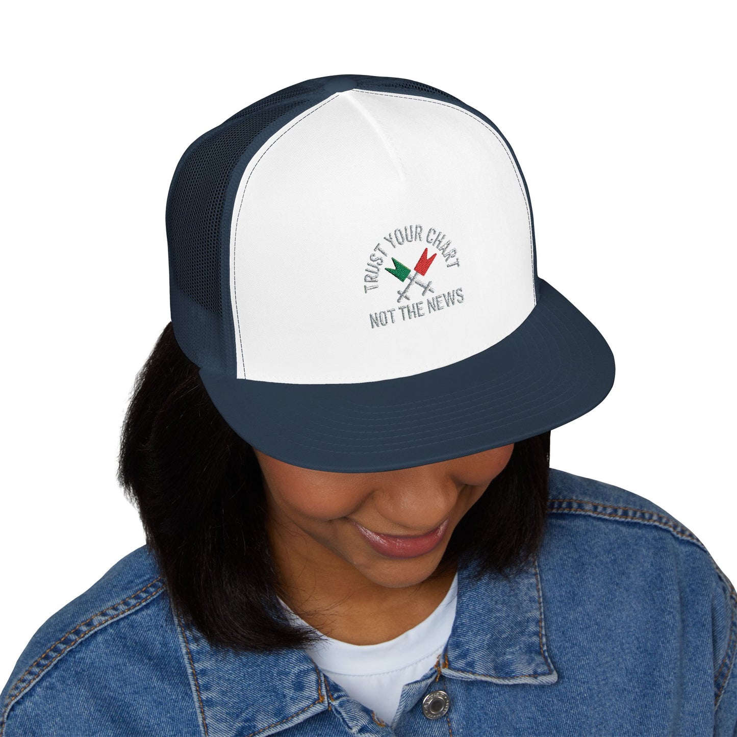 Trust Your Chart, Not the News” – Embroidered Minimalist Trading Dad - Candleholm