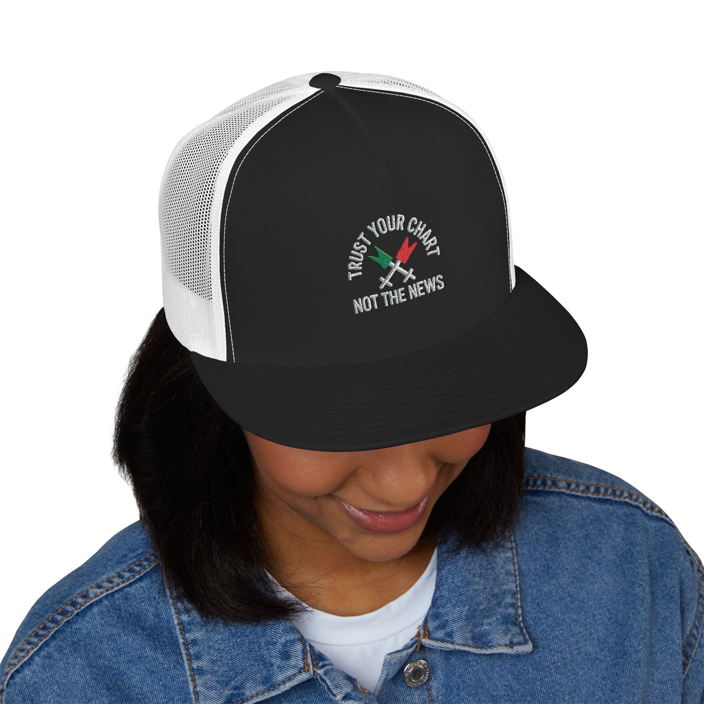 Trust Your Chart, Not the News” – Embroidered Minimalist Trading Dad - Candleholm