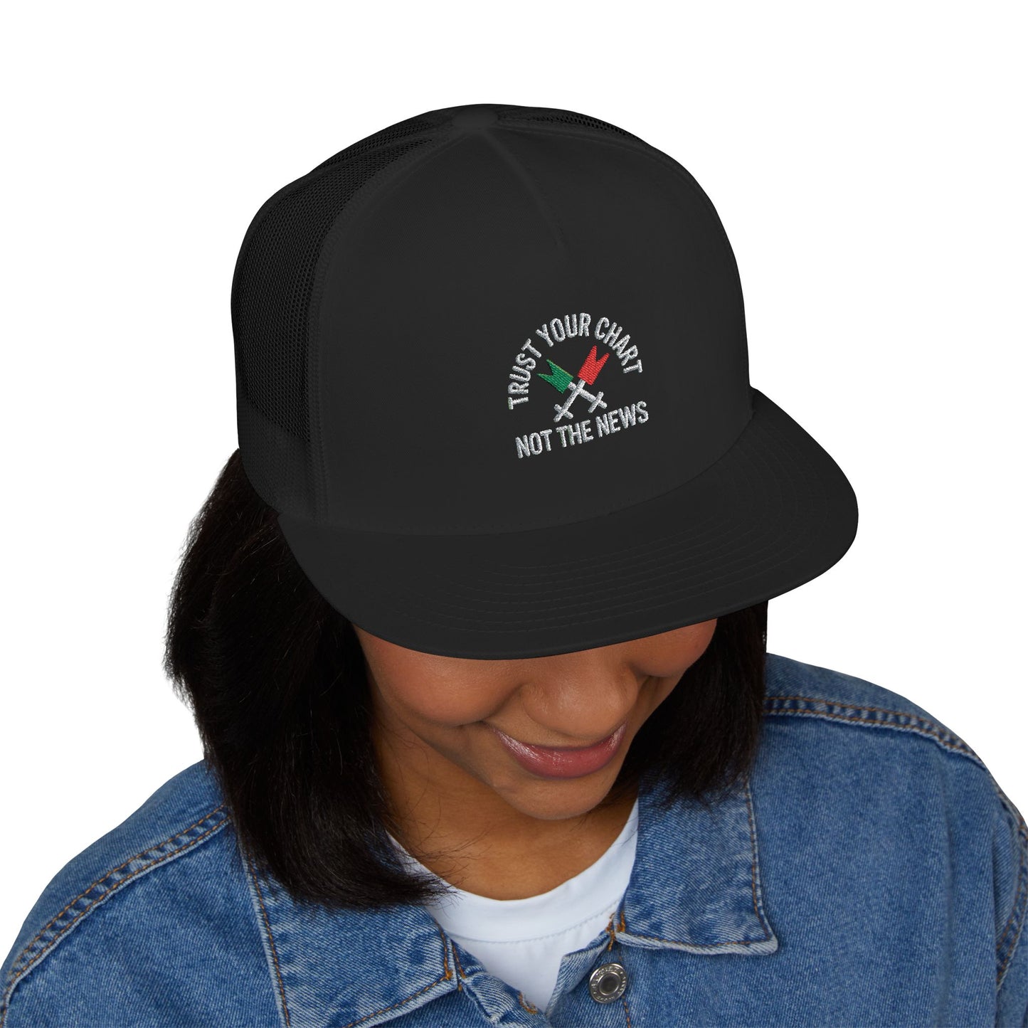 Trust Your Chart, Not the News” – Embroidered Minimalist Trading Dad - Candleholm