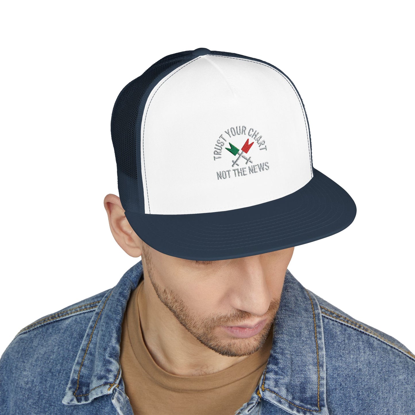 Trust Your Chart, Not the News” – Embroidered Minimalist Trading Dad - Candleholm