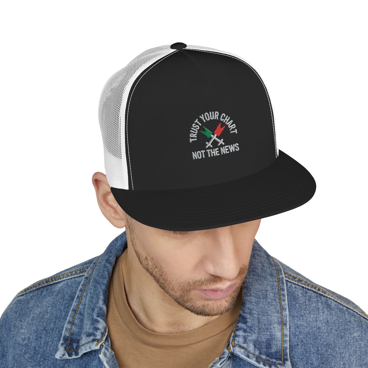 Trust Your Chart, Not the News” – Embroidered Minimalist Trading Dad - Candleholm