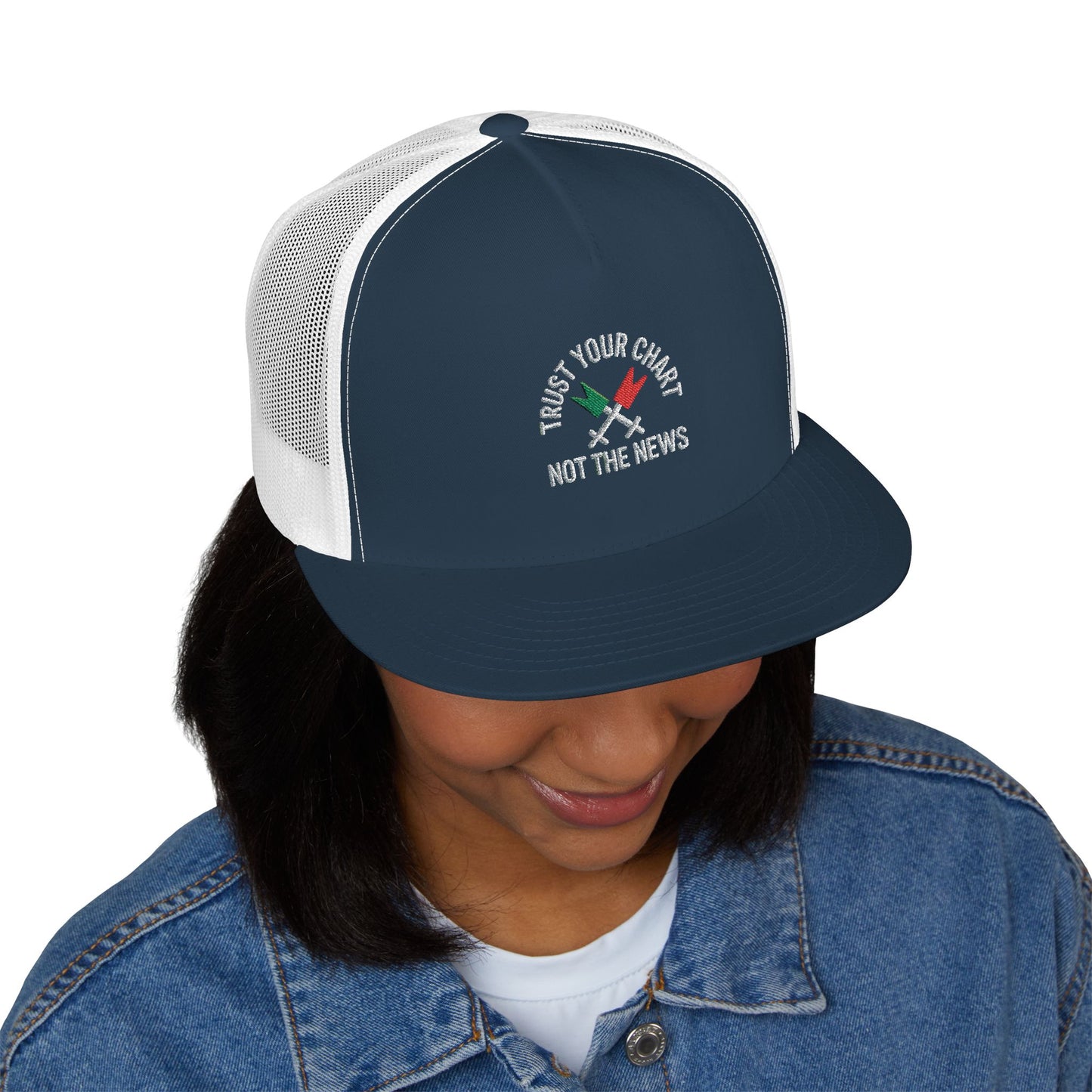 Trust Your Chart, Not the News” – Embroidered Minimalist Trading Dad - Candleholm
