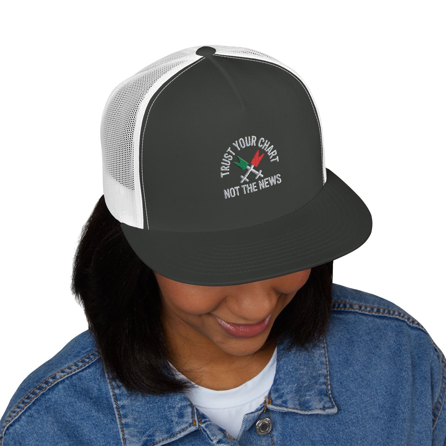 Trust Your Chart, Not the News” – Embroidered Minimalist Trading Dad - Candleholm