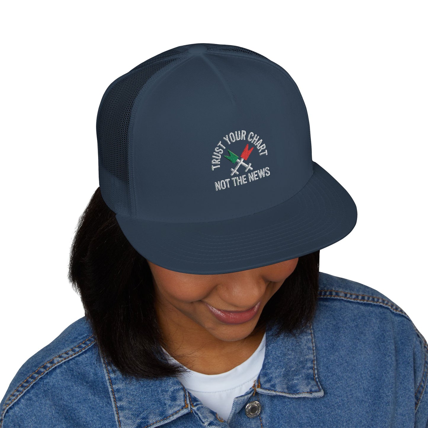 Trust Your Chart, Not the News” – Embroidered Minimalist Trading Dad - Candleholm