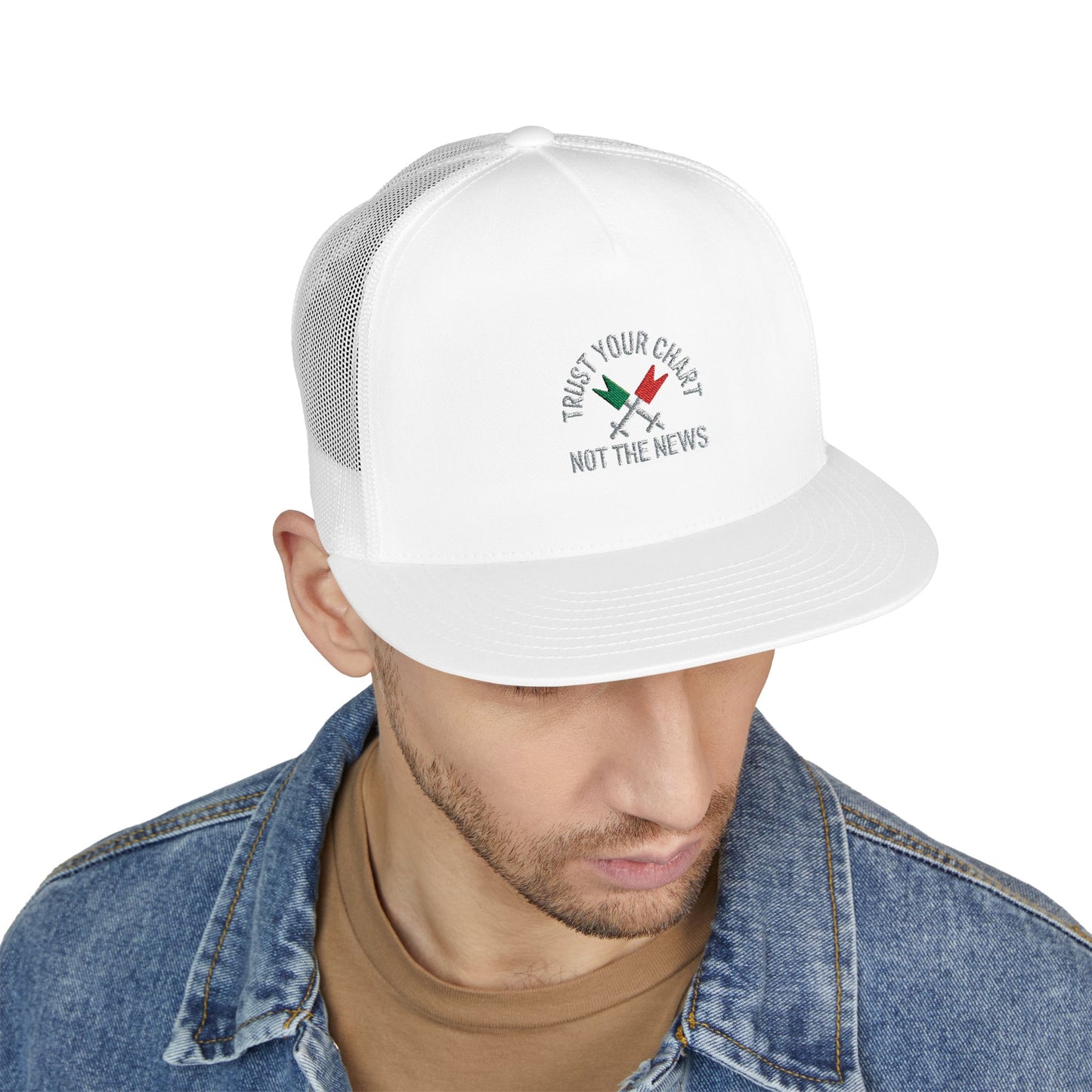 Trust Your Chart, Not the News” – Embroidered Minimalist Trading Dad - Candleholm