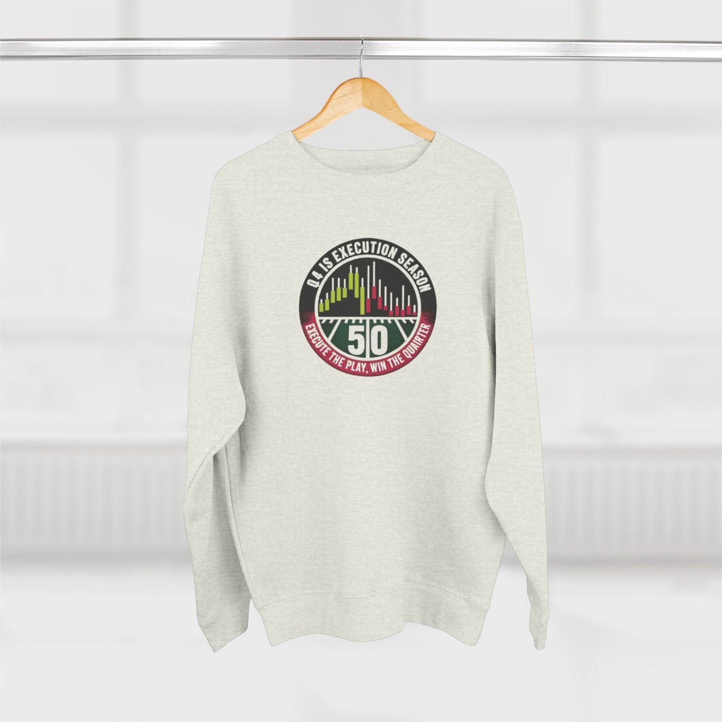 Q4 Execution Season Unisex Crewneck Sweatshirt - Trading Charts Gridiron Design - Candleholm