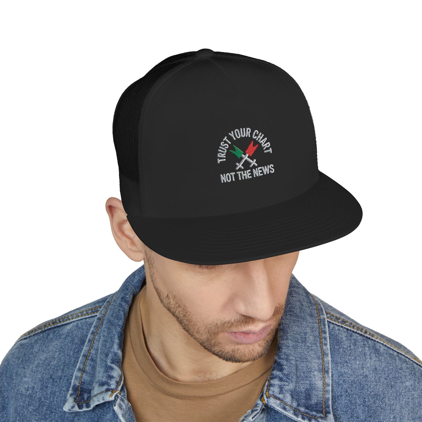 Trust Your Chart, Not the News” – Embroidered Minimalist Trading Dad - Candleholm