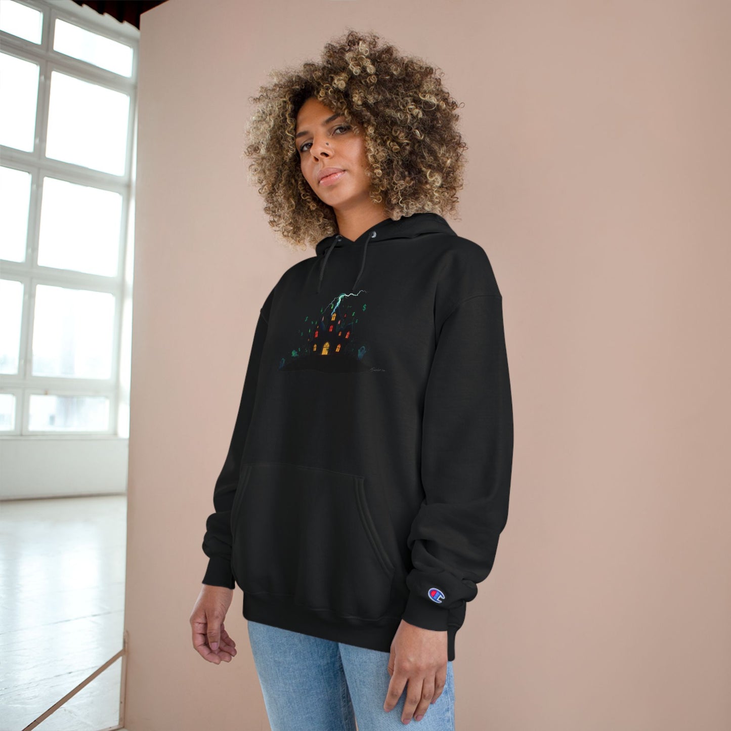 Haunted Chart – Ghosts of the Market Champion Hoodie, Cozy Sweatshirt, Perfect for Fall, Halloween, Bonfire Nights, Unique Gift for Nature Lovers - Candleholm