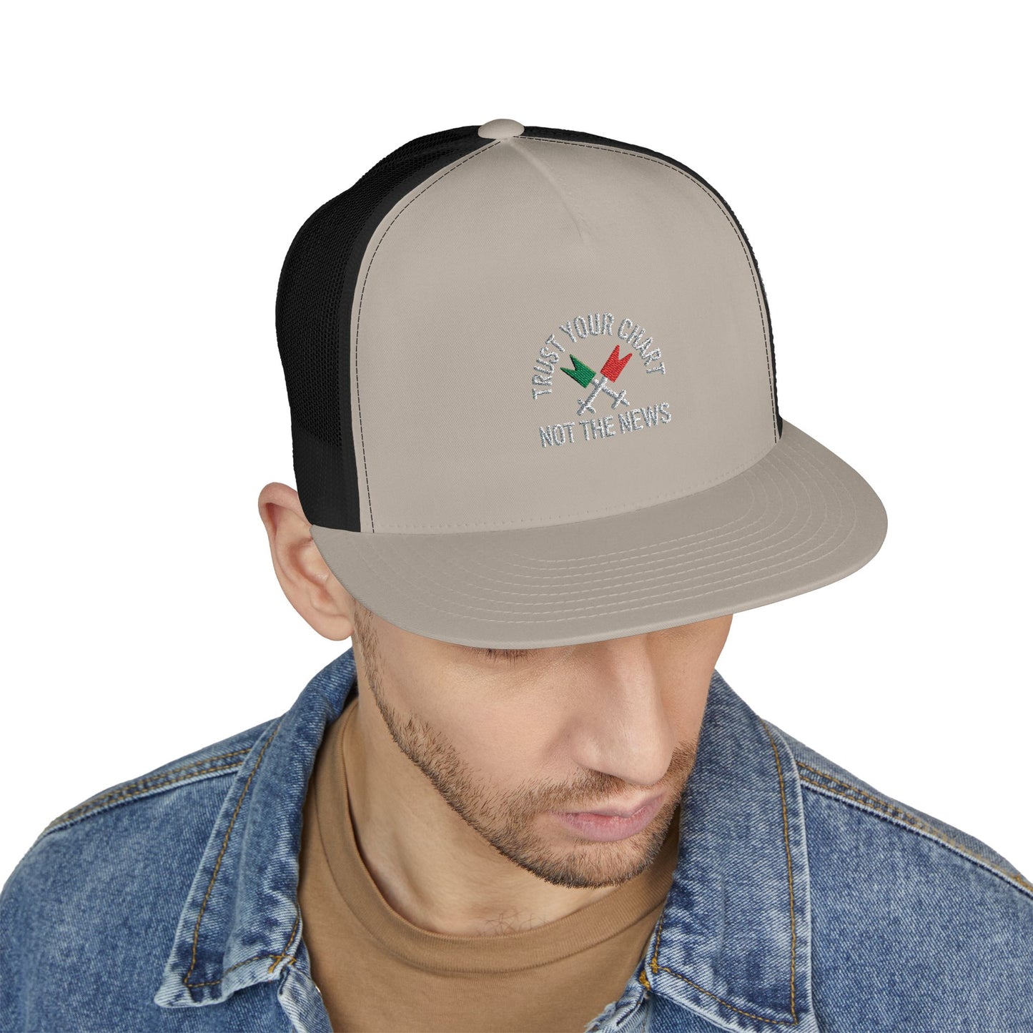 Trust Your Chart, Not the News” – Embroidered Minimalist Trading Dad - Candleholm