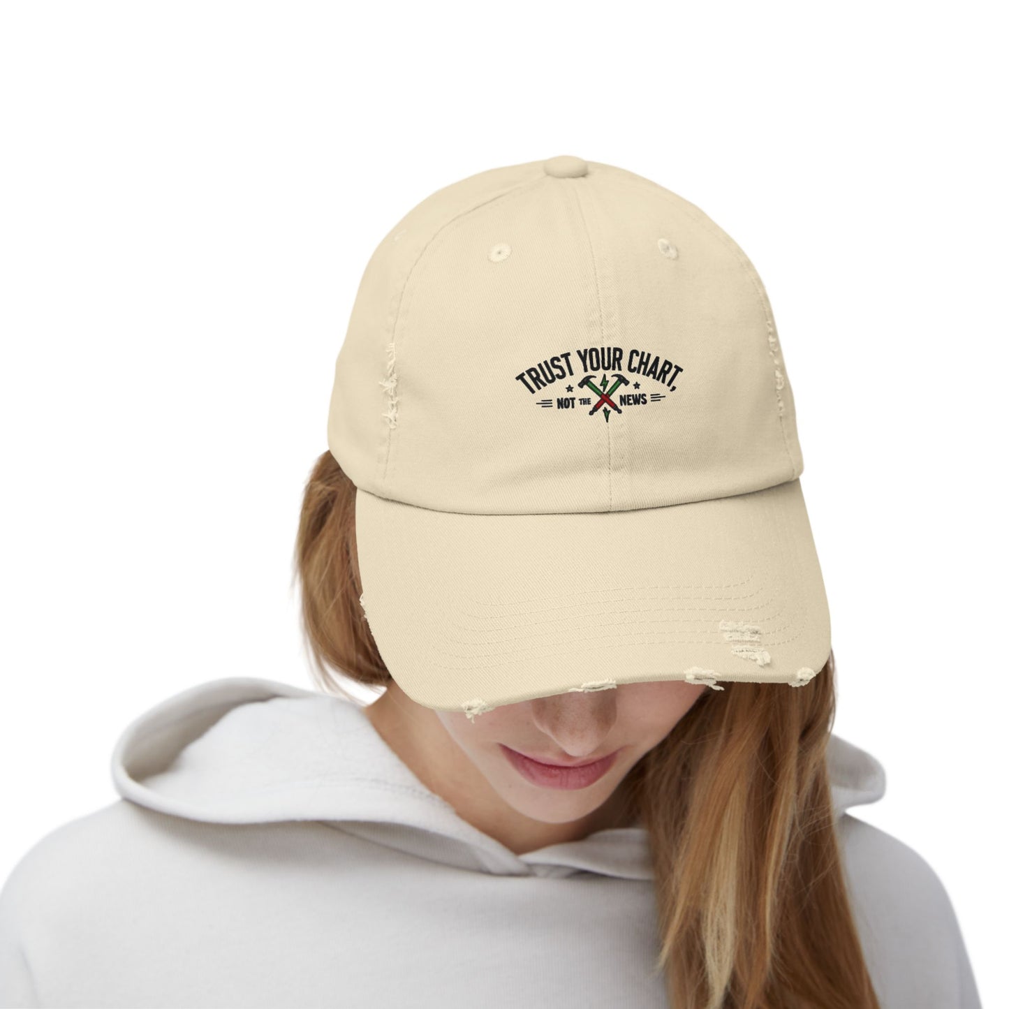 Trust Your Chart, Not the News” – Embroidered Minimalist Trading Dad Hat - Candleholm