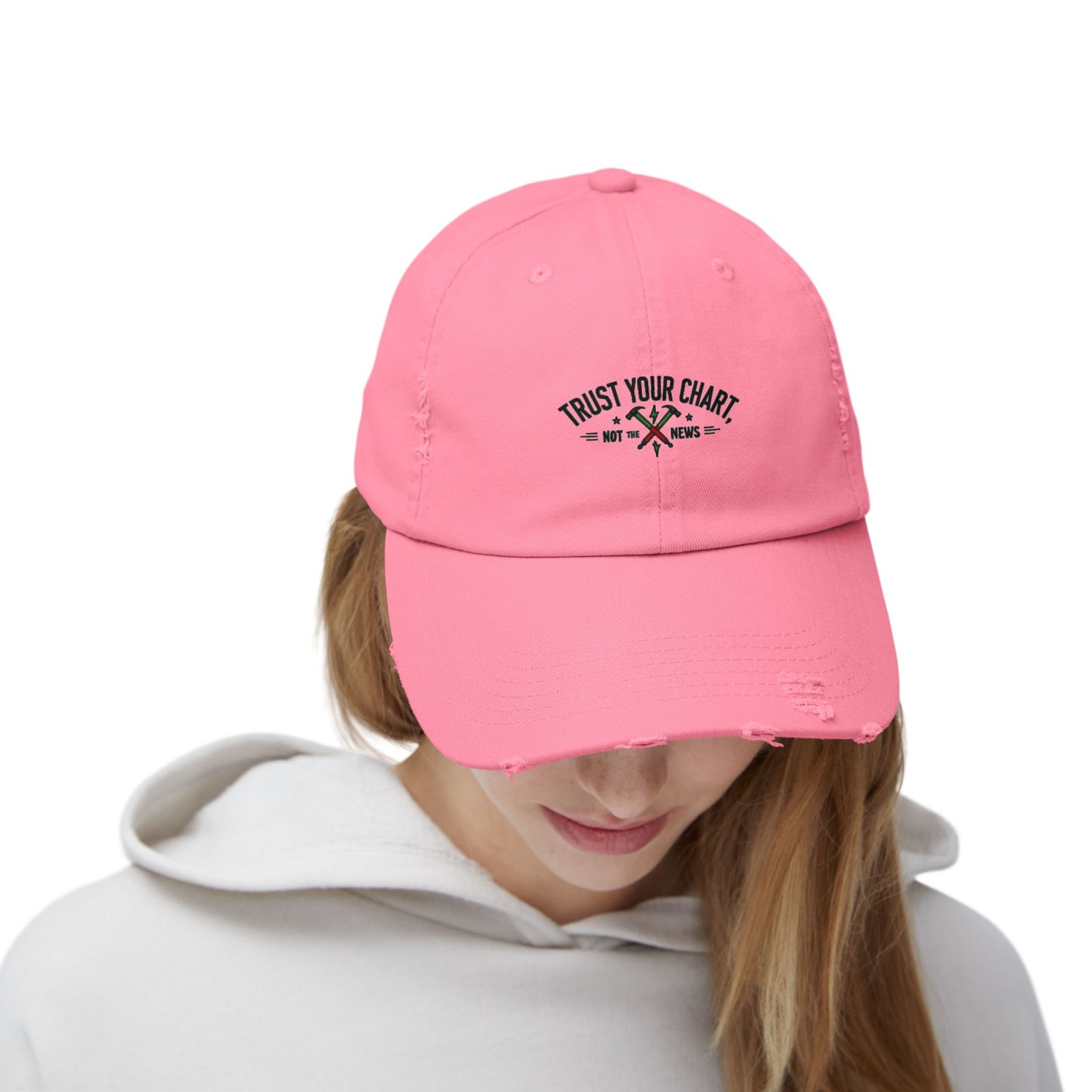 Trust Your Chart, Not the News” – Embroidered Minimalist Trading Dad Hat - Candleholm