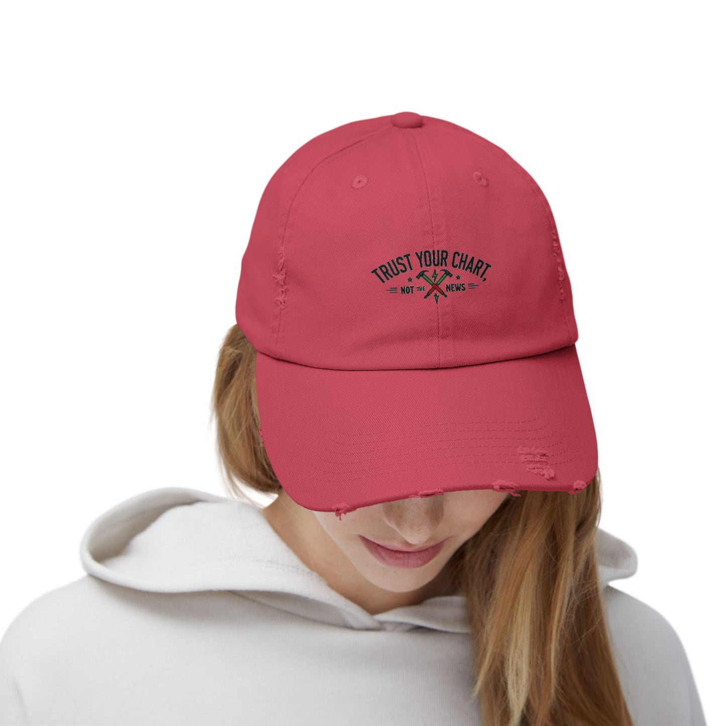 Trust Your Chart, Not the News” – Embroidered Minimalist Trading Dad Hat - Candleholm