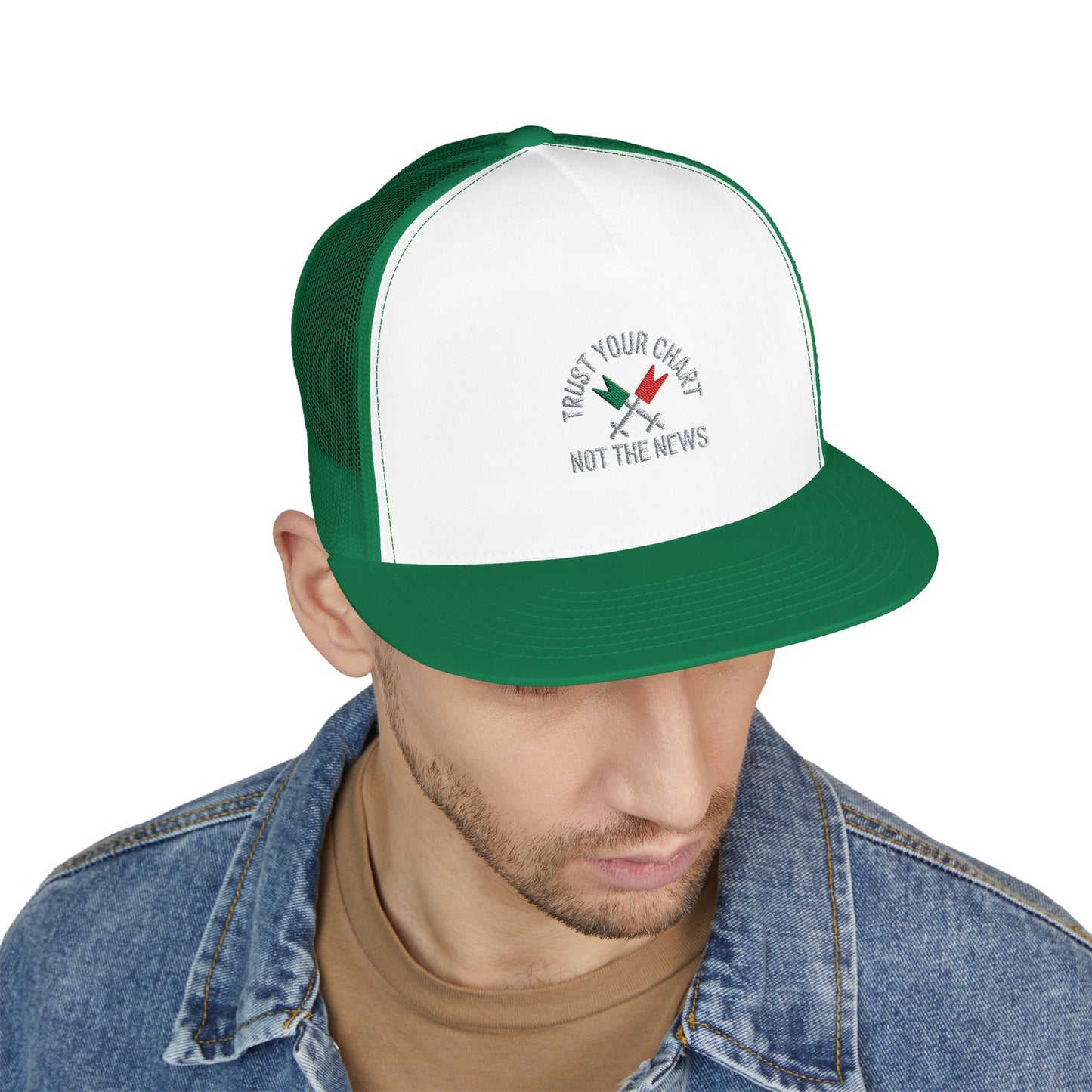 Trust Your Chart, Not the News” – Embroidered Minimalist Trading Dad - Candleholm
