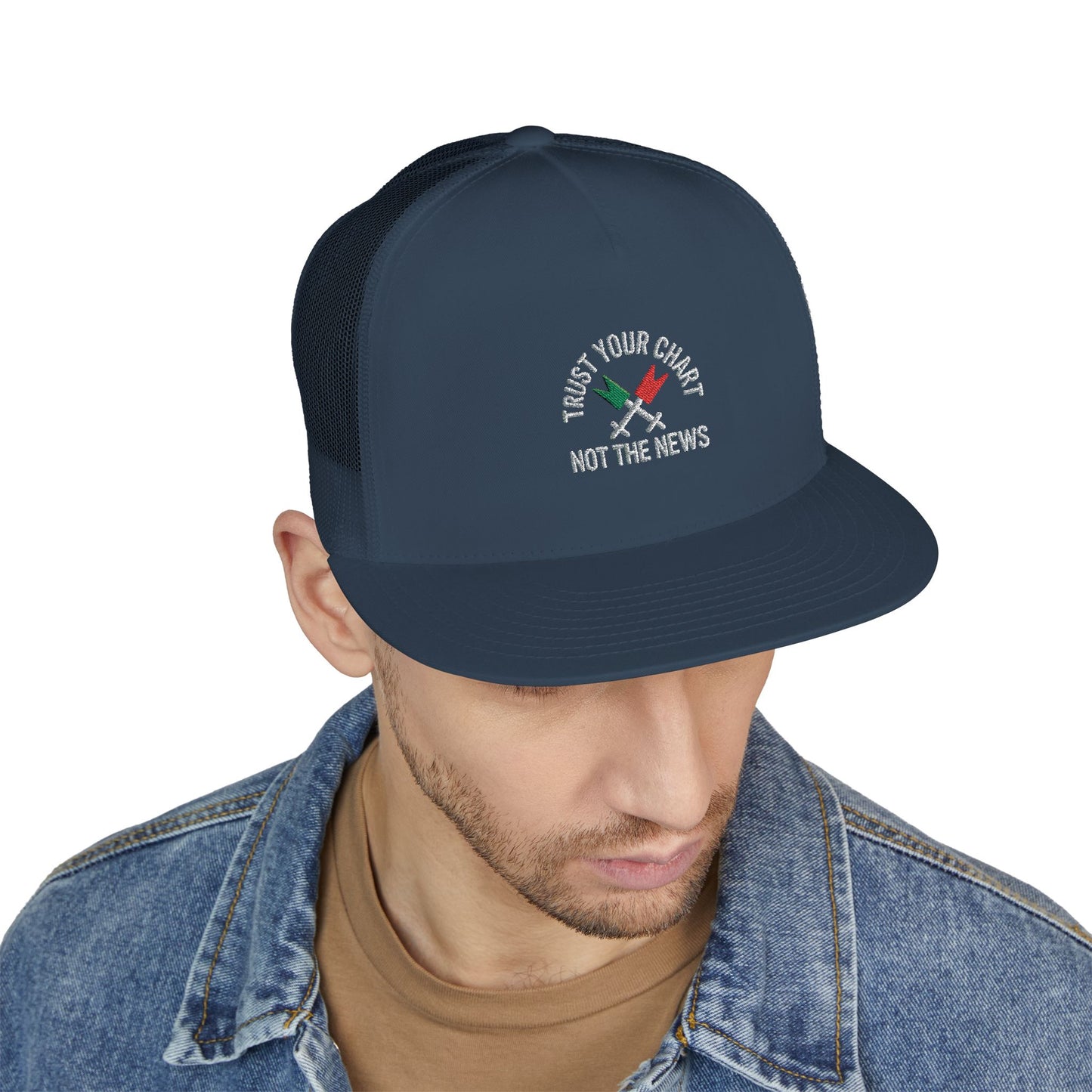 Trust Your Chart, Not the News” – Embroidered Minimalist Trading Dad - Candleholm