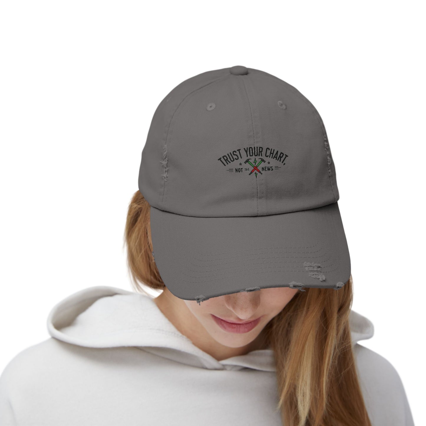 Trust Your Chart, Not the News” – Embroidered Minimalist Trading Dad Hat - Candleholm