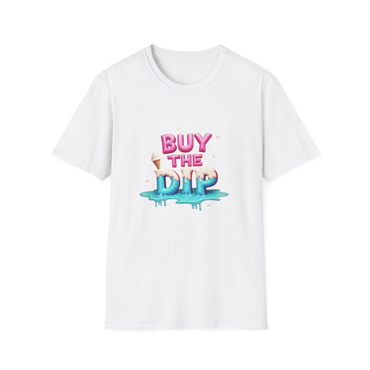 Buy The Dip Unisex Softstyle T-Shirt | Trendy Investment Tee, Crypto Apparel, Casual Wear, Gift for Traders, Financial Humor - Candleholm