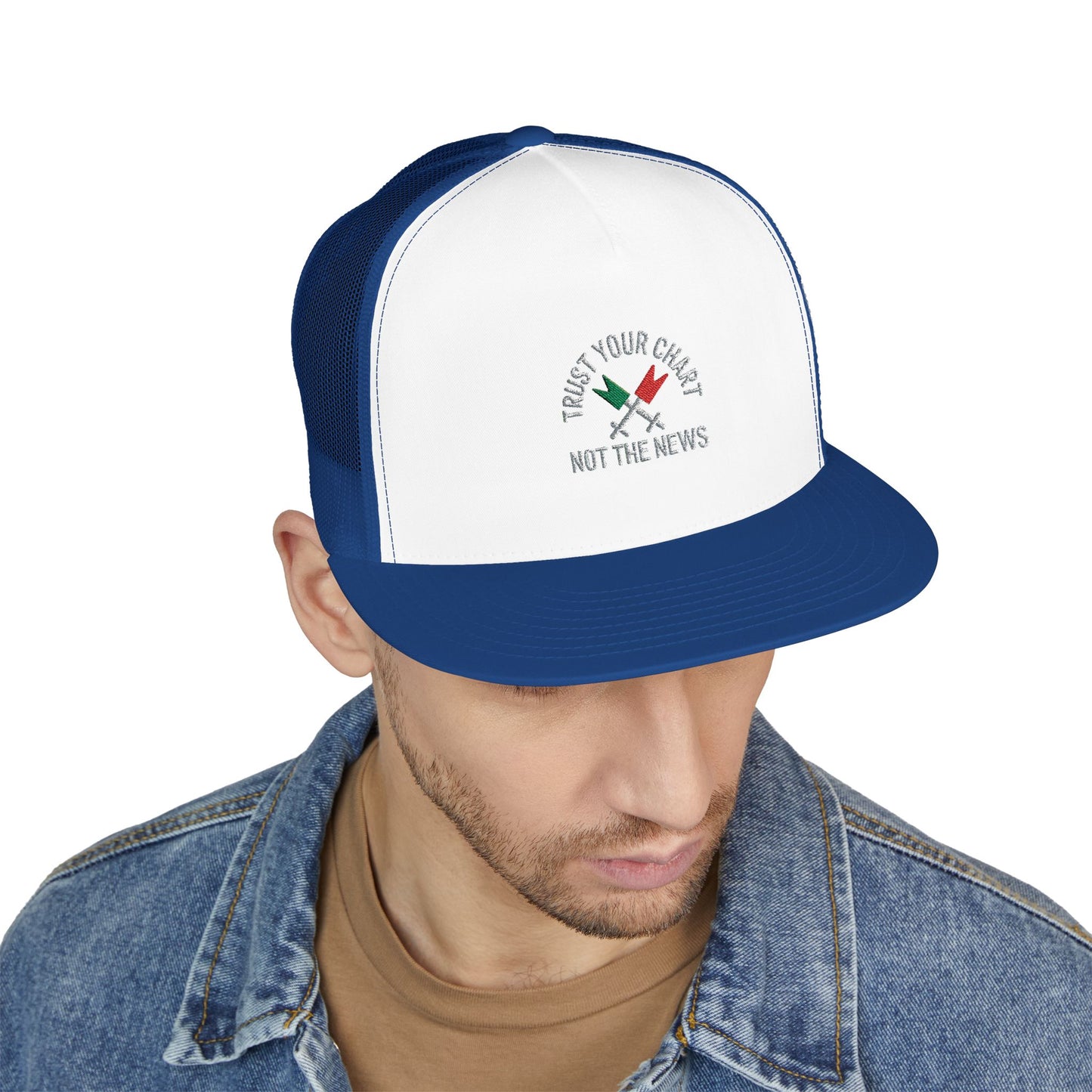 Trust Your Chart, Not the News” – Embroidered Minimalist Trading Dad - Candleholm