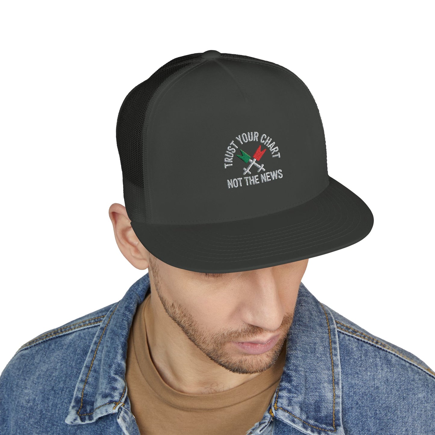 Trust Your Chart, Not the News” – Embroidered Minimalist Trading Dad - Candleholm