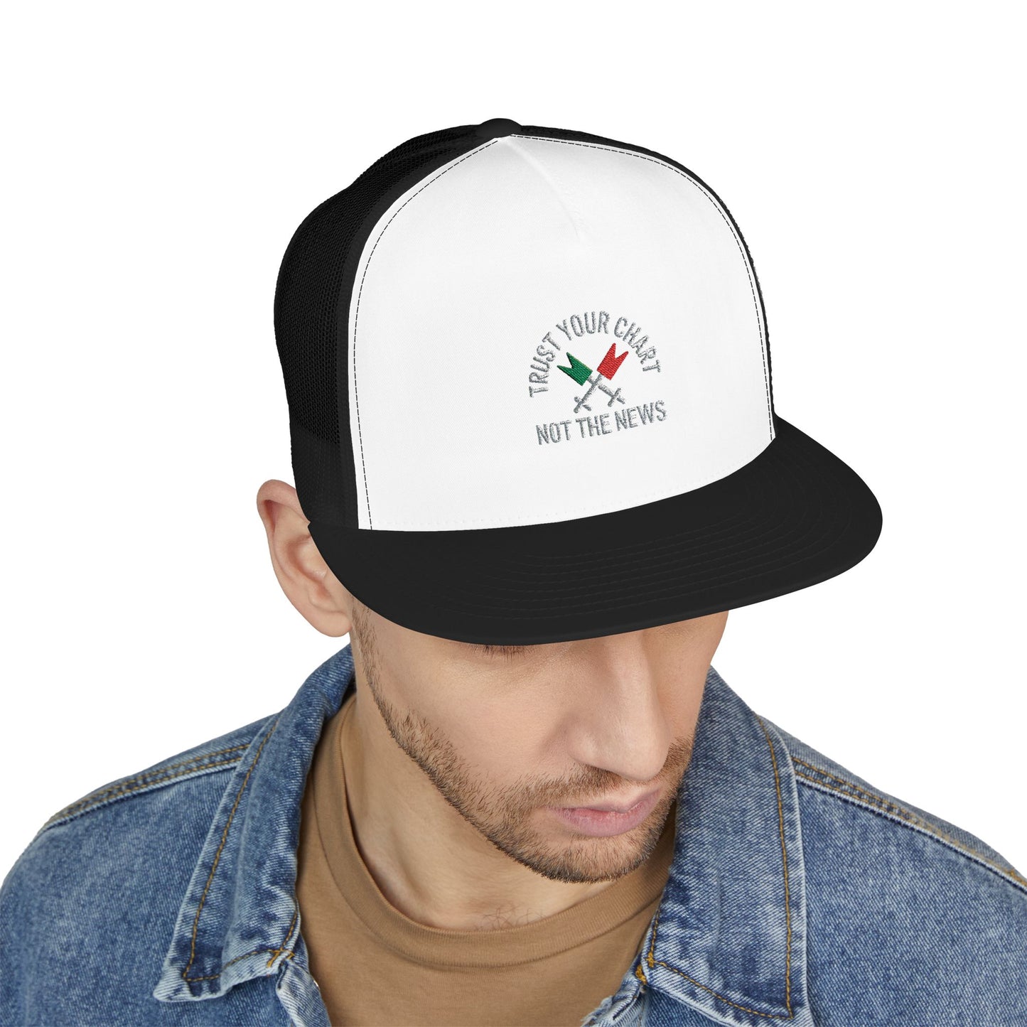 Trust Your Chart, Not the News” – Embroidered Minimalist Trading Dad - Candleholm