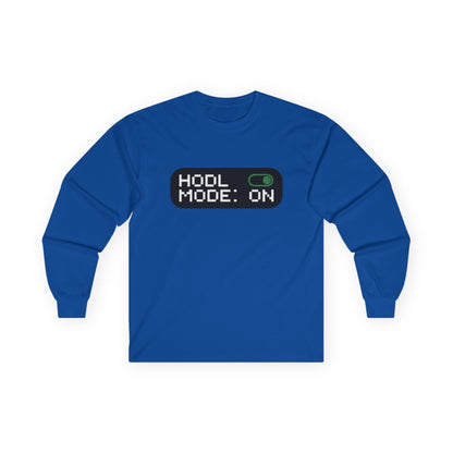 HODL Mode Long Sleeve Tee, Crypto Gift, Unisex T-Shirt, Investment Apparel, Funny Meme Shirt, Casual Wear, Layering Top - Candleholm