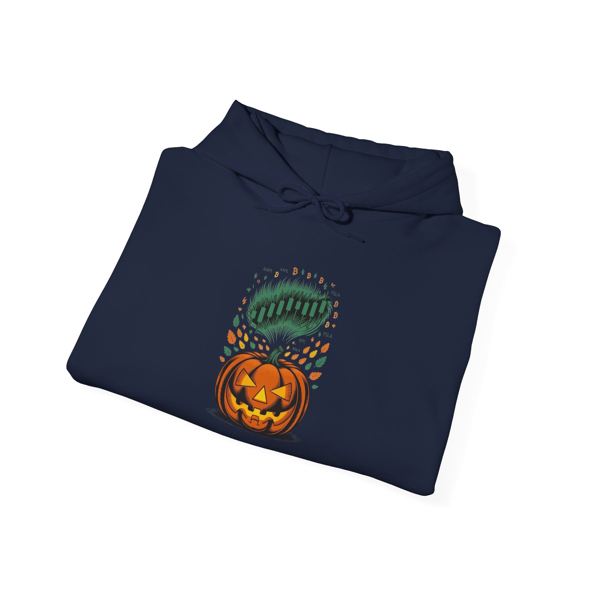 Pumpkin Pump – Bullish Halloween Rally Hoodie  Cozy Unisex Sweatshirt for Fall, Pumpkin and Moon Design, Perfect for Autumn Celebrations, Comfortable Gift [...] - Candleholm