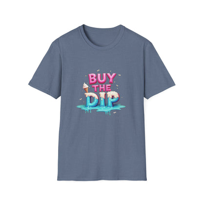 Buy The Dip Unisex Softstyle T-Shirt | Trendy Investment Tee, Crypto Apparel, Casual Wear, Gift for Traders, Financial Humor - Candleholm