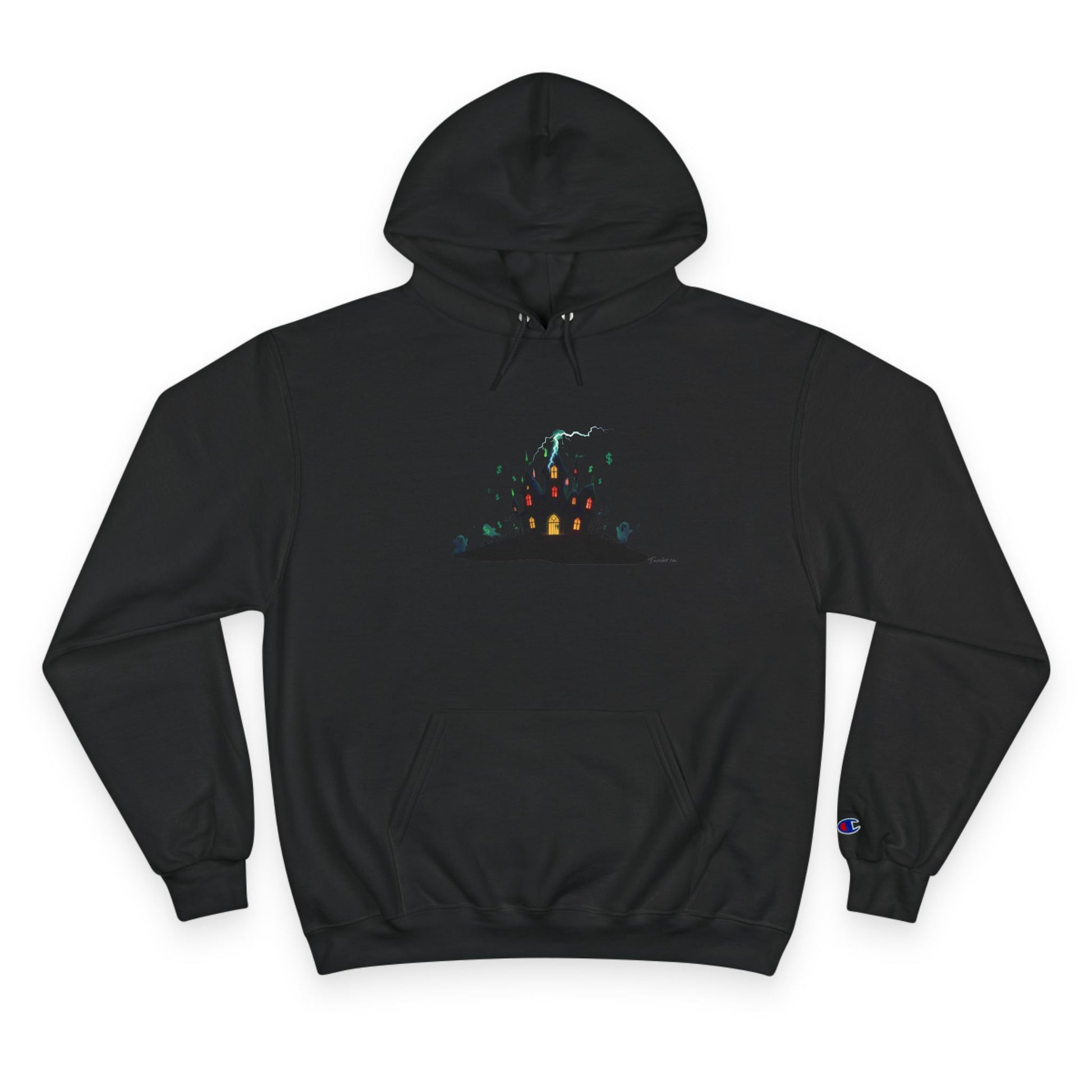 Haunted Chart – Ghosts of the Market  Champion Hoodie, Cozy Sweatshirt, Perfect for Fall, Halloween, Bonfire Nights, Unique Gift for Nature Lovers - Candleholm