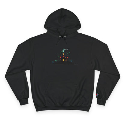 Haunted Chart – Ghosts of the Market  Champion Hoodie, Cozy Sweatshirt, Perfect for Fall, Halloween, Bonfire Nights, Unique Gift for Nature Lovers - Candleholm