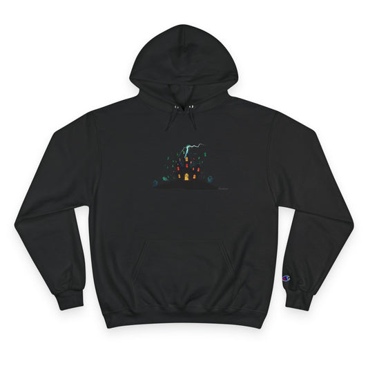 Haunted Chart – Ghosts of the Market  Champion Hoodie, Cozy Sweatshirt, Perfect for Fall, Halloween, Bonfire Nights, Unique Gift for Nature Lovers - Candleholm