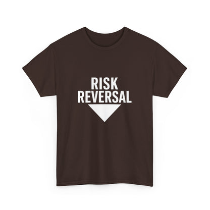 Risk Reversal Unisex Heavy Cotton Tee, Casual Graphic T-Shirt, Motivational Shirt, Relaxed Fit Tee, Thought-Provoking Wear - Candleholm