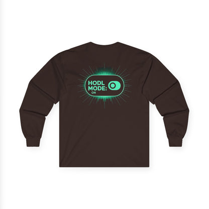 HODL Mode Long Sleeve Tee, Crypto Gift, Unisex T-Shirt, Investment Apparel, Funny Meme Shirt, Casual Wear, Layering Top - Candleholm