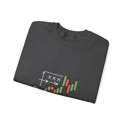 Market Playbook Sweatshirt - Chalkboard Football Trader Fall Uniform - Candleholm