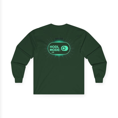 HODL Mode Long Sleeve Tee, Crypto Gift, Unisex T-Shirt, Investment Apparel, Funny Meme Shirt, Casual Wear, Layering Top - Candleholm