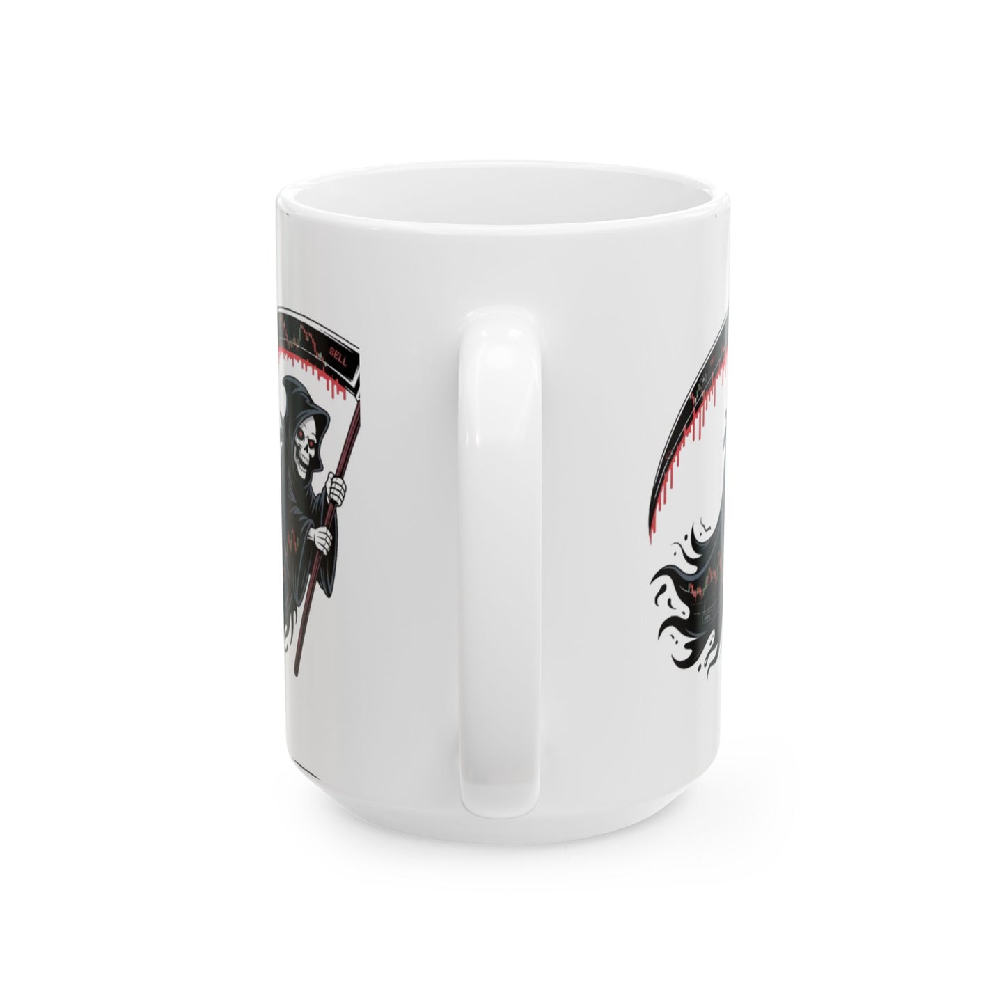 The Bearish Reaper Mug, Halloween, Spooky Decor, Gift for Horror Fans, Unique Drinkware, Morbid Coffee Cup - Candleholm