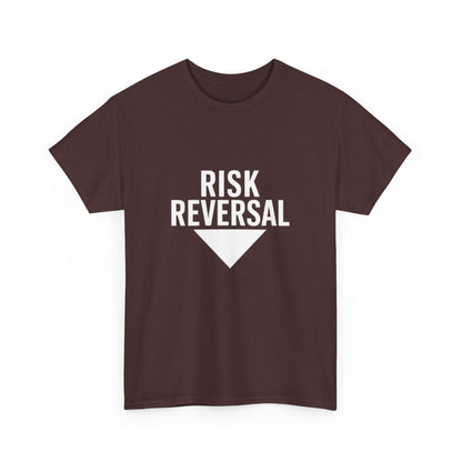 Risk Reversal Unisex Heavy Cotton Tee, Casual Graphic T-Shirt, Motivational Shirt, Relaxed Fit Tee, Thought-Provoking Wear - Candleholm