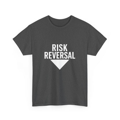 Risk Reversal Unisex Heavy Cotton Tee, Casual Graphic T-Shirt, Motivational Shirt, Relaxed Fit Tee, Thought-Provoking Wear - Candleholm