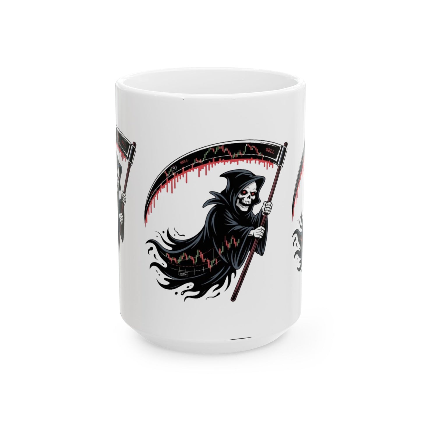 The Bearish Reaper Mug, Halloween, Spooky Decor, Gift for Horror Fans, Unique Drinkware, Morbid Coffee Cup - Candleholm