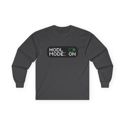 HODL Mode Long Sleeve Tee, Crypto Gift, Unisex T-Shirt, Investment Apparel, Funny Meme Shirt, Casual Wear, Layering Top - Candleholm