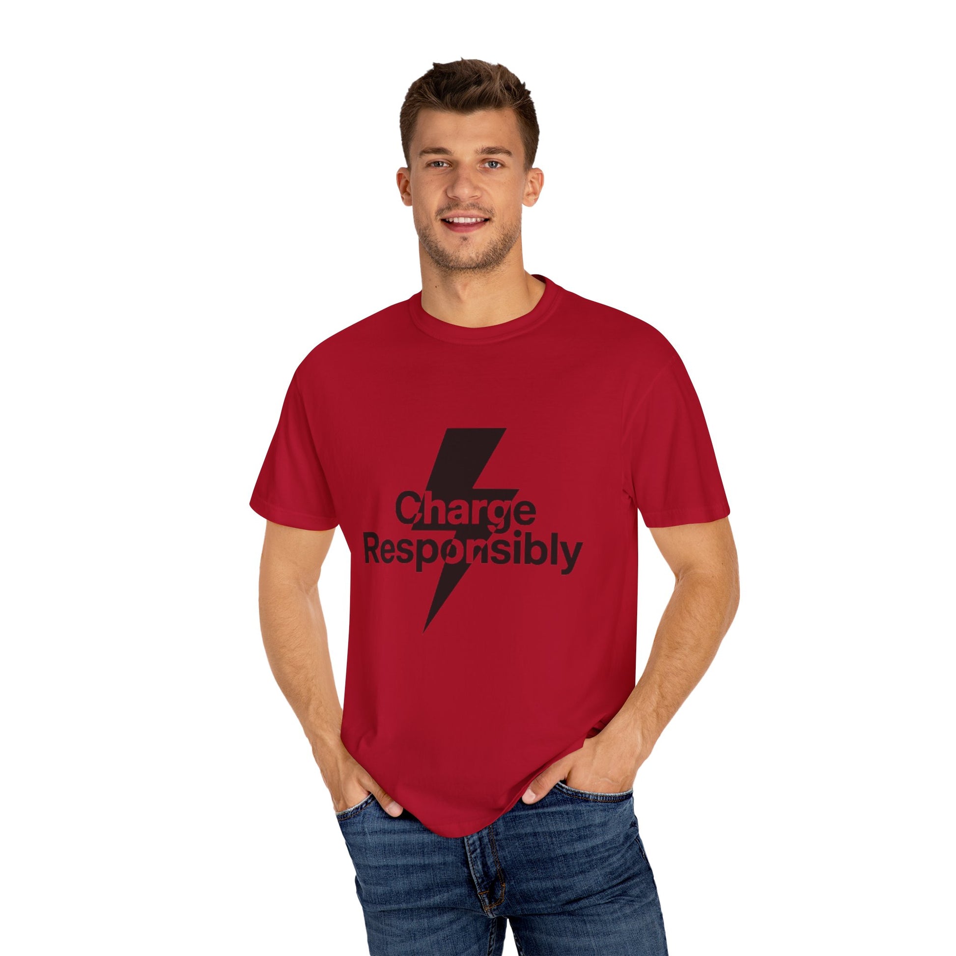 Charge Responsibly T-Shirt | Eco-Friendly Fashion, Electric Vibes - Candleholm