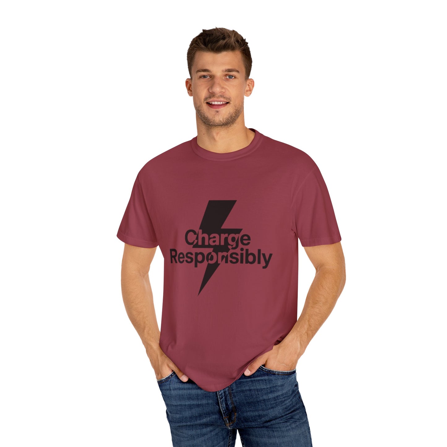 Charge Responsibly T-Shirt | Eco-Friendly Fashion, Electric Vibes - Candleholm