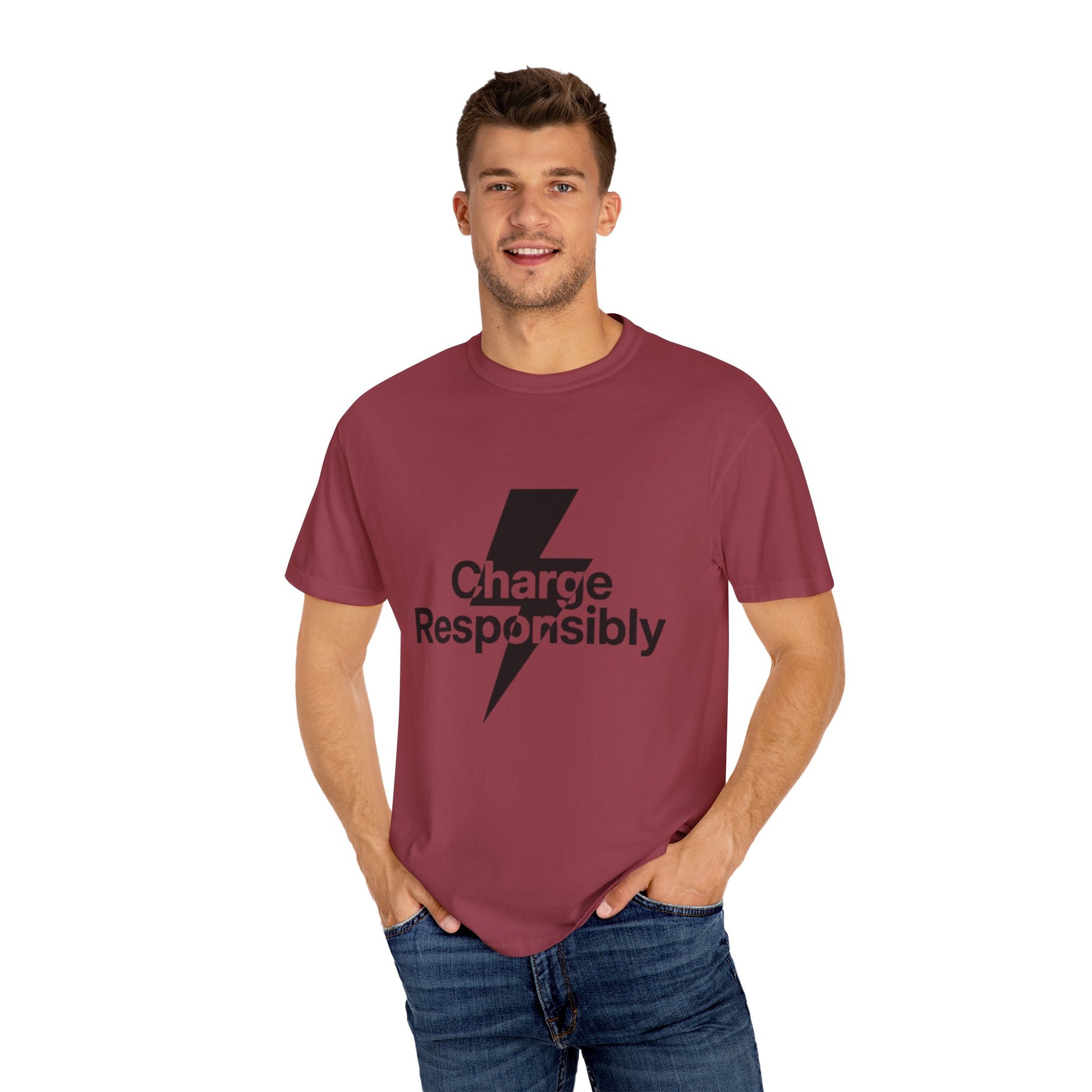 Charge Responsibly T-Shirt | Eco-Friendly Fashion, Electric Vibes - Candleholm