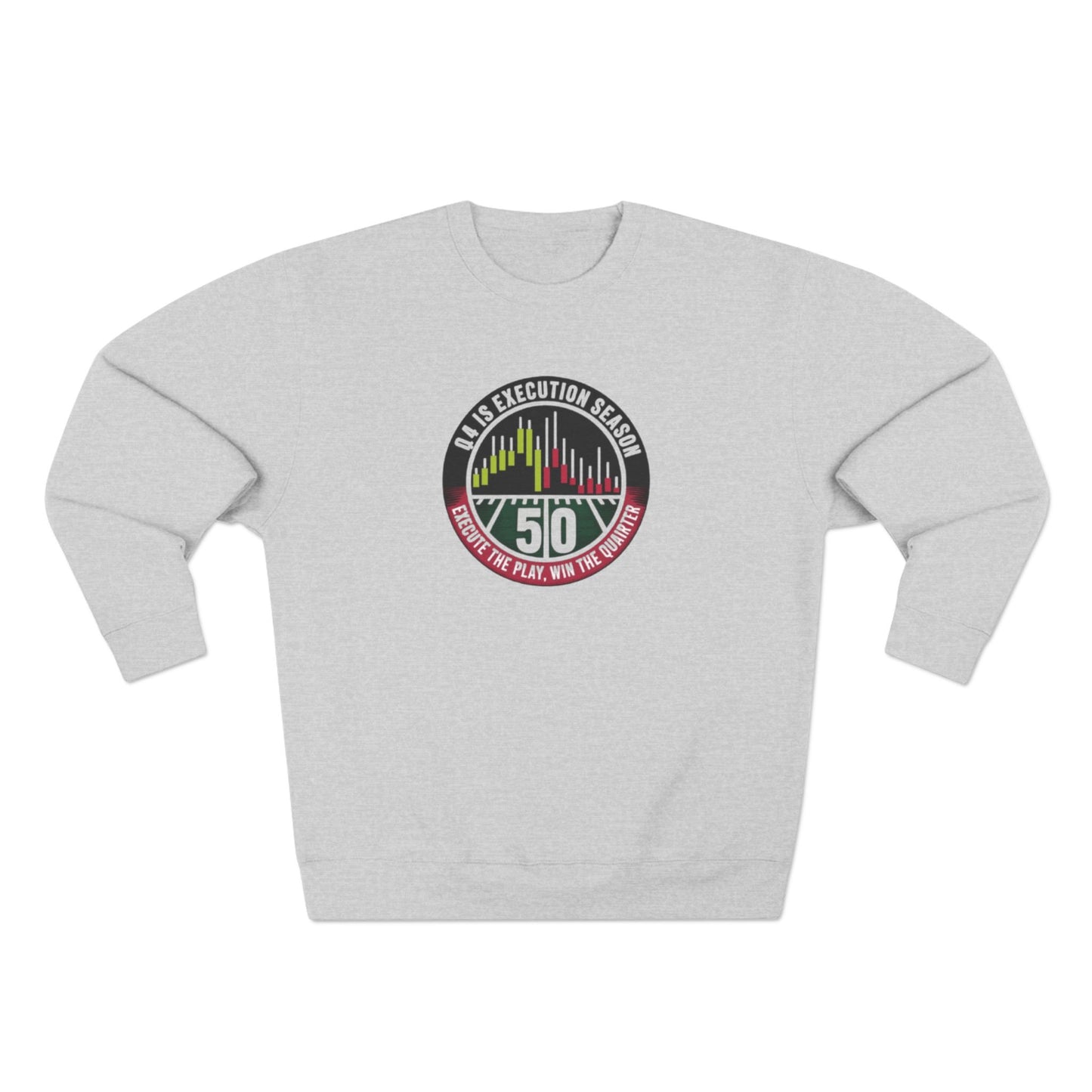 Q4 Execution Season Unisex Crewneck Sweatshirt - Trading Charts Gridiron Design - Candleholm