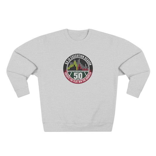 Q4 Execution Season Unisex Crewneck Sweatshirt - Trading Charts Gridiron Design - Candleholm