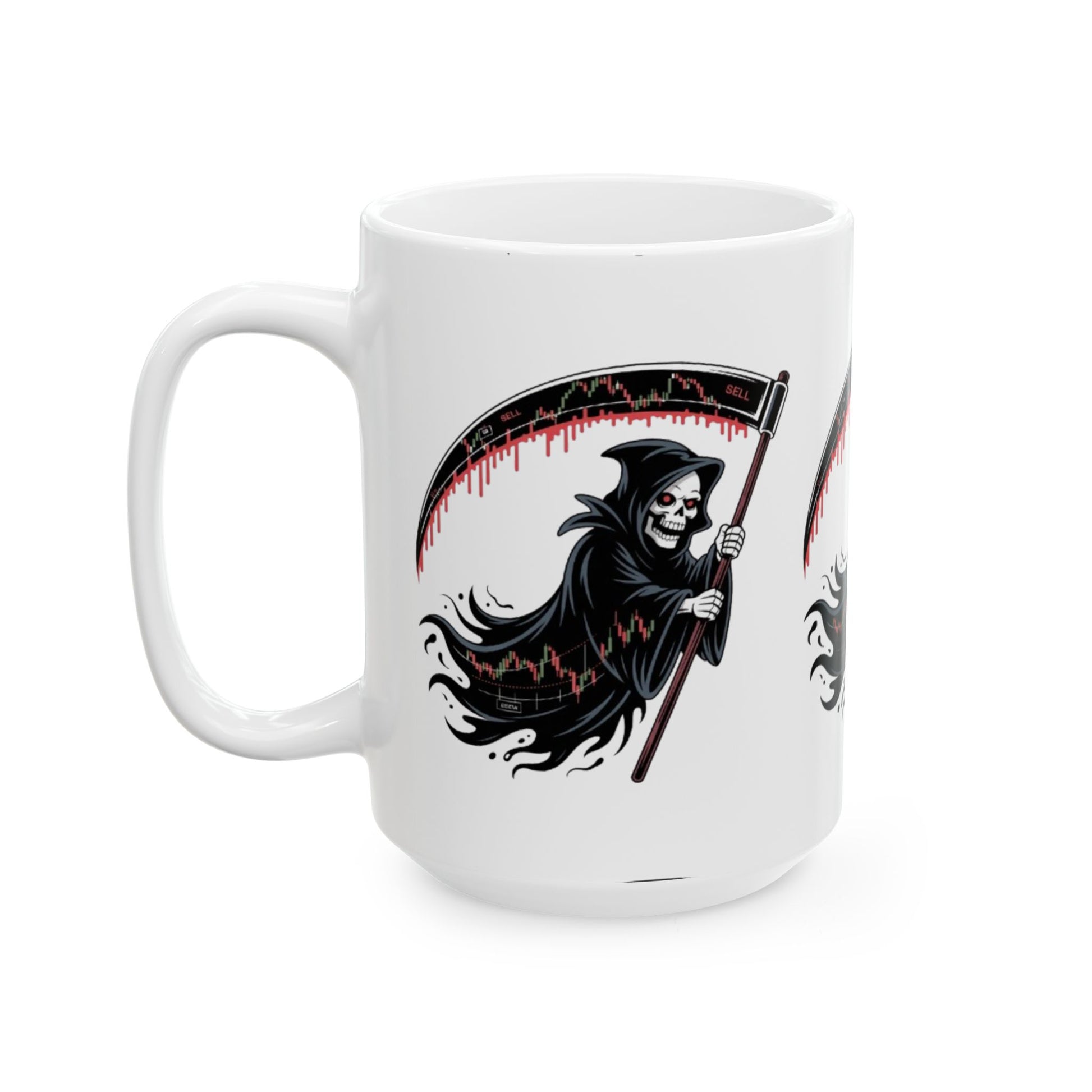 The Bearish Reaper Mug, Halloween, Spooky Decor, Gift for Horror Fans, Unique Drinkware, Morbid Coffee Cup - Candleholm
